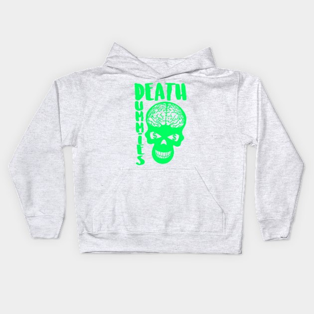 Green Death Dummies Skull Kids Hoodie by DeathDummies